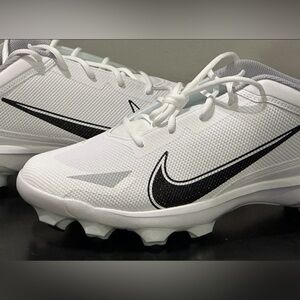 NEW NIKE MIKE TROUT BASEBALL CLEATS MENS 12 MOLDED WHITE BLACK TRAVEL BALL